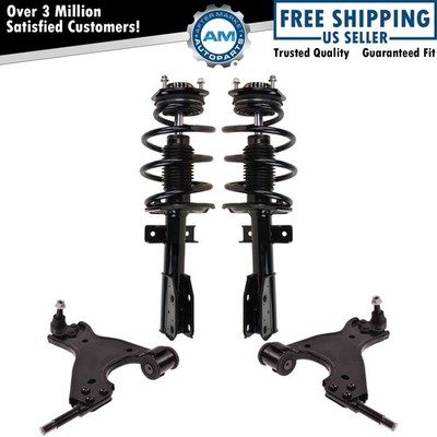 4 Piece Suspension Kit Control Arms w/ Complete Strut & Spring Assemblies New