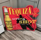 Vintage Rare Tequiza Beer Metal Bar Tin Sign Tacker Anheuser Busch Tequila