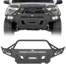 Front Bumper For Toyota Tacoma 2012-2015 w/Winch Plate & LED Spotlights Assembly