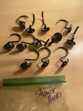 Round Oil Rubbed Brushed Bronze Shower Curtain Hooks Flower Center 12 count