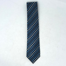 BCBG Attitude Mens 100 Silk Tie Blue Polka Dot Handsewn Classic Dandy Mod Prep