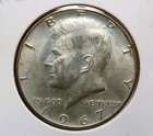 1967 .50C Type II Kennedy Half Dollar – AU Condition – Family Collection - 1093