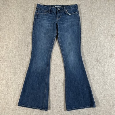 American Eagle Jeans Womens 2 (29x30) Blue Real Flare Low Rise Y2K Med Wash
