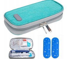 Insulin K&uuml;hltasche Hardcase Diabetikertasche Reise 2x K&uuml;hlpads G&uuml;rteltasche NEU