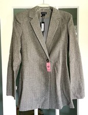 Pretty Little Thing Women's Structured Gray Long Sleeve Blazer Dress Size 10 NWT