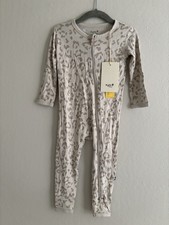 Kyte Baby Zippered Romper Bamboo Oat Leopard 2T Gender Nuetral NWT
