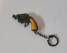 Vintage Miniature Revolver Pistol Keychain or Pendant Cap Gun Metal