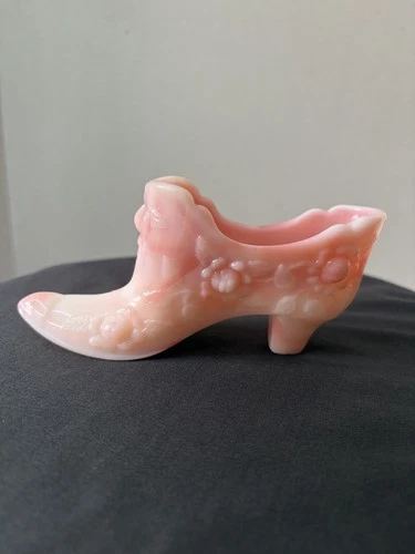 Fenton Glass Slipper Rosalene Color Slag Like Signed Don Fenton 1994