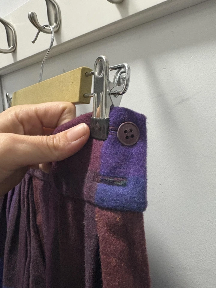 Falda vintage Ann Taylor para mujer 8 cuadros mezcla de lana plisada hecha en Francia años 90 Foto 4 de 4