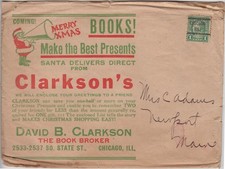 1924 Santa ad cover; Clarksons Book Co., with...