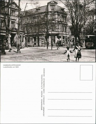 Sammelkarte Eppendorf-Hamburg Ludolfstraße um 1904 Repro-Ansicht 1989