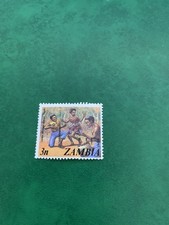 timbre zambien 3 ngwee troupe natinale de danse 1975 neuf 