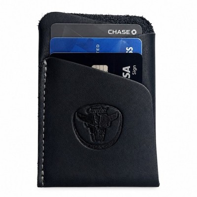 Leather Slim Wallet Minimalist Card Holder Lightweight Everyday Classic Black