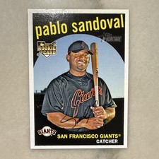 Topps Heritage High Number Pablo Sandoval 656 Rookie 2008 Giants Baseball Card. rookie card picture
