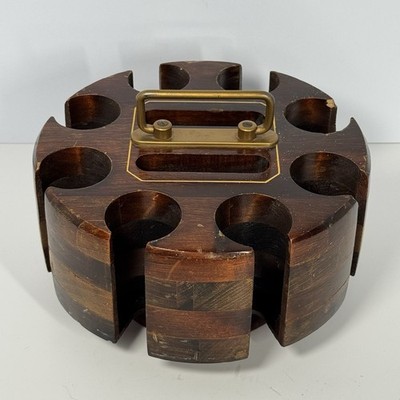 Vintage Drueke No 508 Wood Poker Chip Carousel Caddy Revolving Grand Rapids MI