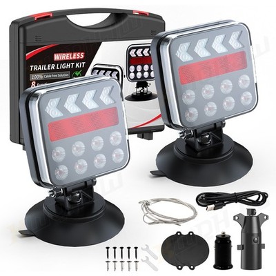 Rear LED Submersible Trailer Tail Light Kit for Boat Marker Truck Waterproof Red