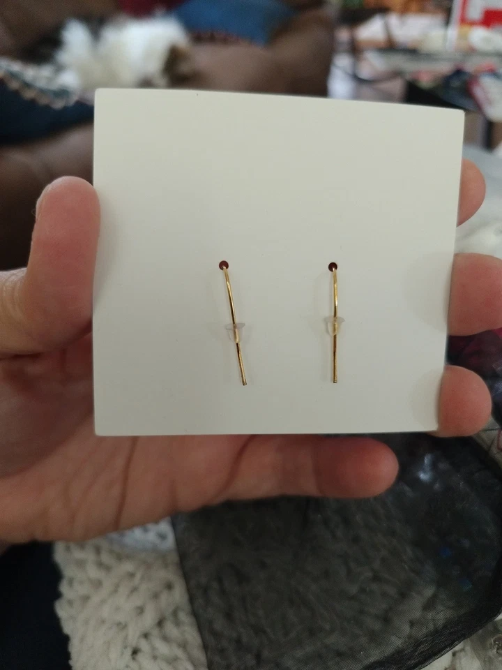 Pendientes colgantes de 2 piedras Sabika Jewelry pendientes perforados cristal azul Foto 2 de 4