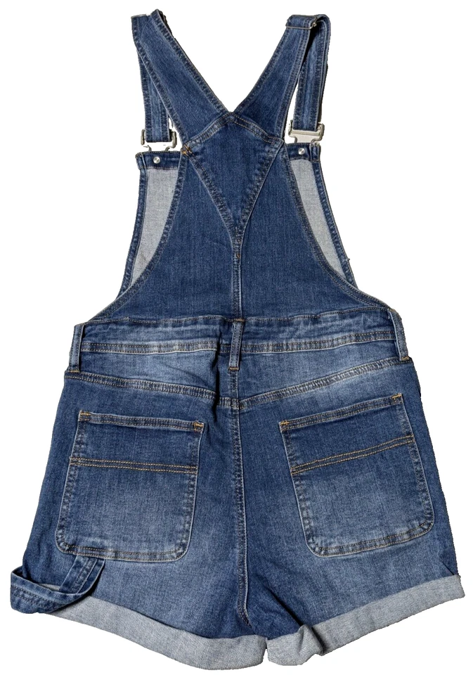 RUE 21 女式 10 码仿旧弹力牛仔蓝色牛仔裤 3 英寸短裤 — 第 2/4 张图片