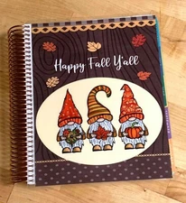 Gnomes Happy Fall Y'all Front Back Cover Set 4 use w Erin Condren Life Planner~