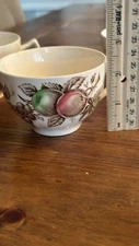 Vintage Johnson Bros "Harvest Time" Brown Fruit Design Cups Set Of 4 Transferwar