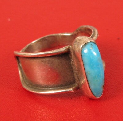 VINTAGE NATIVE AMERICAN SOUTHWEST STERLING SILVER 925 TURQUOISE RING ...
