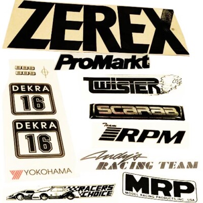 Aufkleber Weiß Schwarz Zerex Skarabäus Smooth Hpi Racing Dekra Twister Mrp BMW