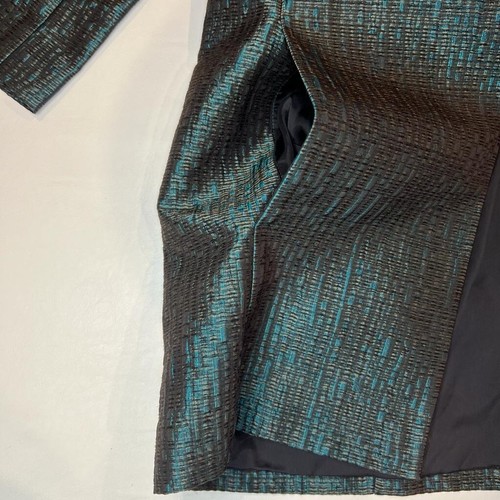 NWT EILEEN FISHER Pine Infinity Jacquard Blazer Shawl Collar 3/4 Sleeve XS/TP - Picture 9 of 15