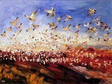 "Epic Flock" #024 - Original Expressive Oil Painting by Julia Lu  18"x24"