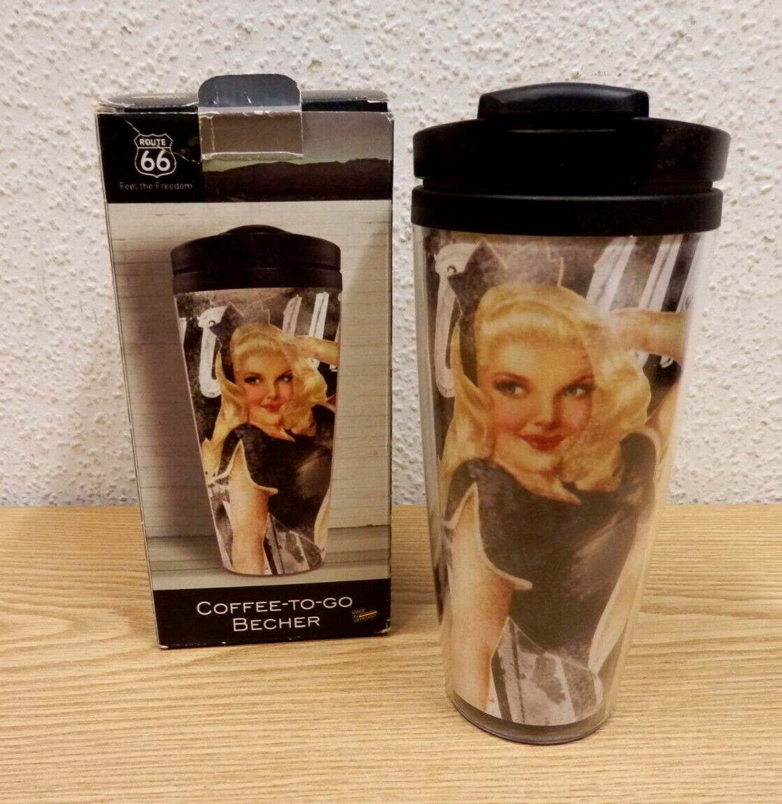 Coffee To Go Becher Route 66 Kunststoff Thermobecher 350 ml