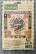 New Counted Cross Stitch Simplicities By Janlynn Love Is Heart of the Home 6x6"