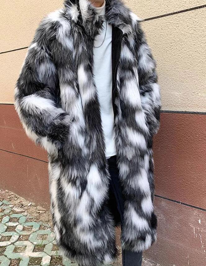 Fashion Men's Camouflage Jacket Fur Winter Loose Long Parka Warm Coat Outwear - Imagem 2 de 4