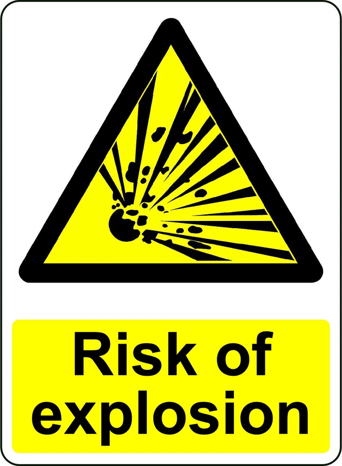 3M VINYL WARNING CAUTION RISK OF EXPLOSION OSHA DECAL SAFETY SIGN STICKER 3M USA MADE