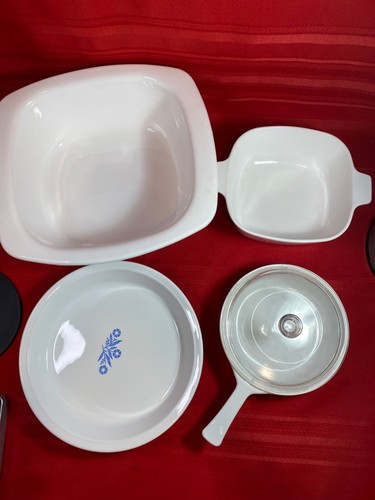 4 Vtg Corning Ware Blue Cornflower 4 Qt. Dutch Oven, 1.5 Qt., 1 Pint,& Pie Plate - Picture 2 of 22