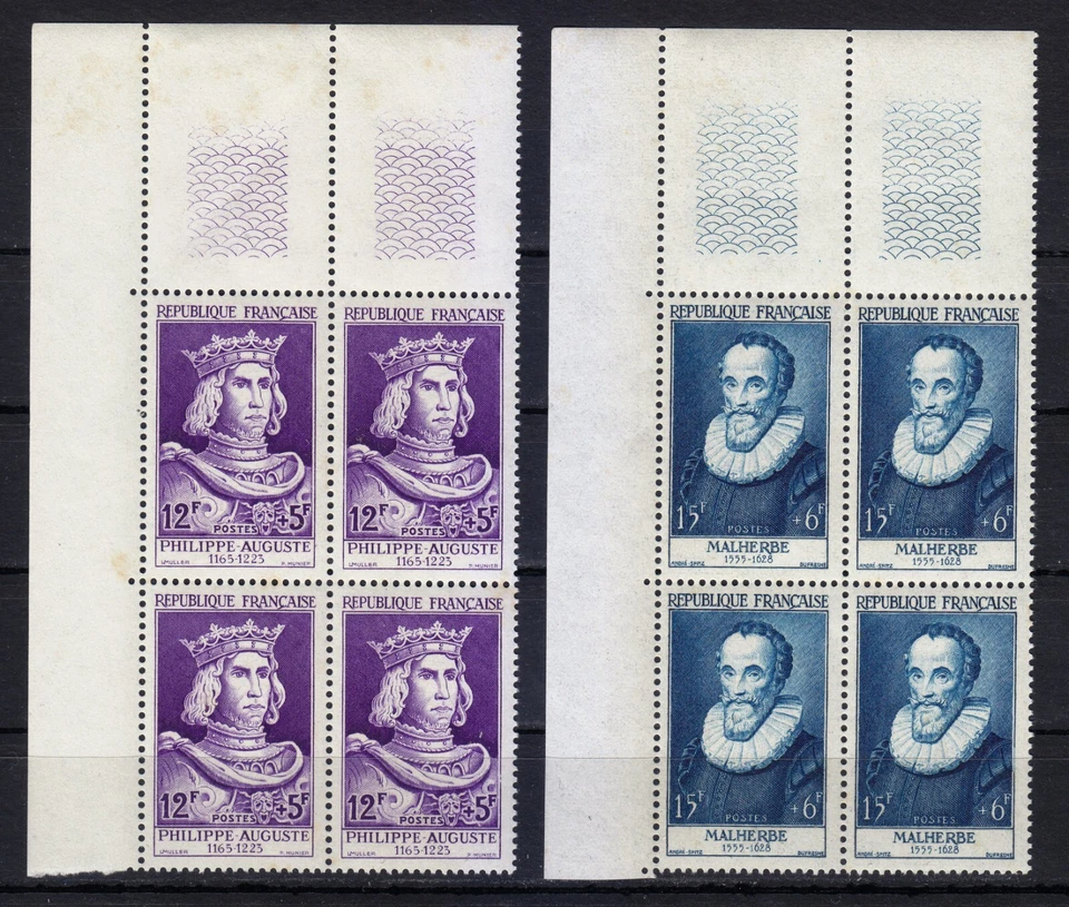France 1955 MNH Mi 1053-1058 Sc B294-B299 Famous Frenchmen. Portraits. Blocks ** - Image 2 of 4