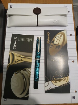 Pelikan Souveran Ocean Swirl M805 Gold 18k Fine nib UK