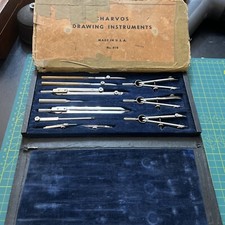 Drafting Set CHARVOS No. 414 Drafting Set, 11 Pieces in Box USA Naval Shipyard