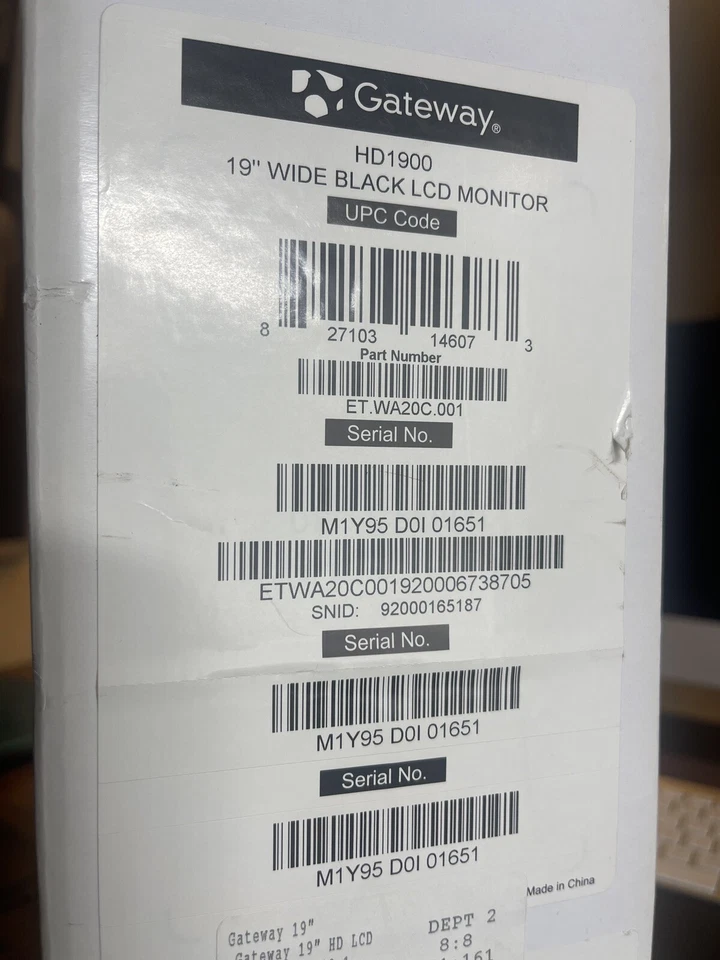 Rare NEW Gateway HD1900 19” Wide Black LCD Monitor 1440X900 - Image 4 of 4