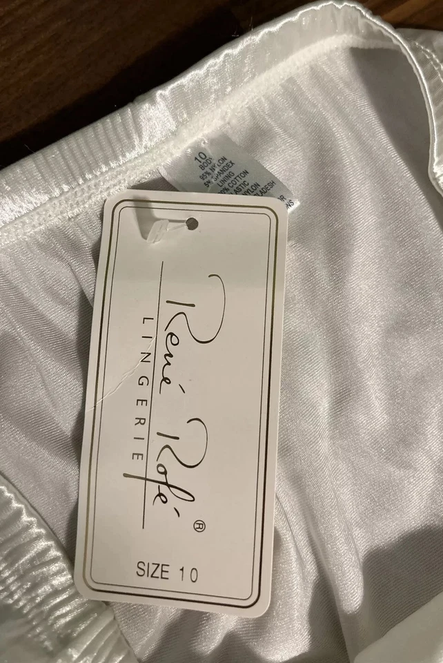 Vtg Rene Rofe Satin Second Skin Panties Size 10 Shiny Wet Look High Cut Glossy - Image 3 of 4