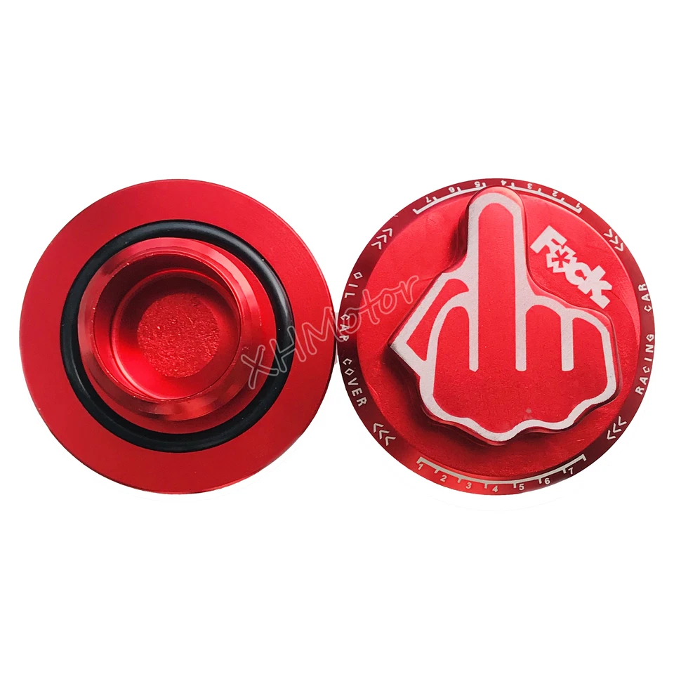 RED Screw-In Middle Finger Oil Filler Tank Cap Valve Trim Cover For Honda Acura - Image 4 of 4