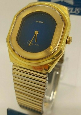 RARE RADO eleganza placcato oro a mano Vento SWISS MADE DARK Blue Dial  Orologio Uomo | eBay