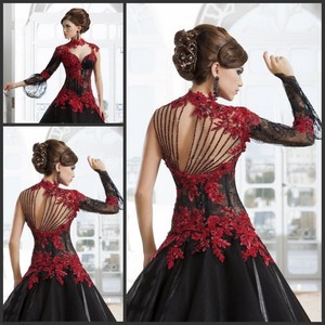 black red evening dresses