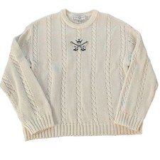 St. John Sport By Marie Gray Cable Knit Pull Over Sweater USA Made, Sz P (US S)