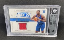 2014-15 National Treasures JOEL EMBIID Air Apparent ROOKIE Autographs /49 BGS 9