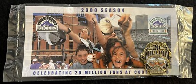 2000 COLORADO ROCKIES 20 Million Fans new pin with backing card
