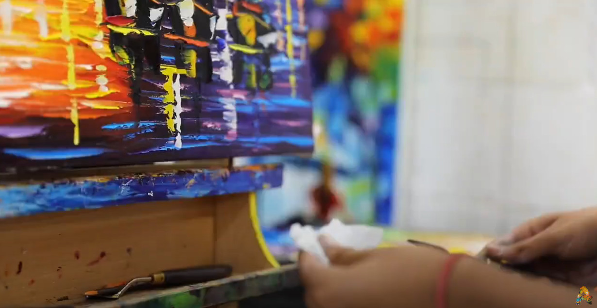 Leonid Afremov WANDERING BOAT Oil Paint 30"x24" LIMITED EDITION GICLEE ORIGINAL