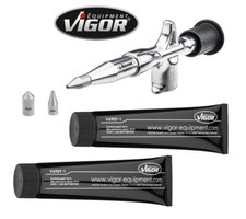 VIGOR Mini-Fettpresse Inkl. Adaptern + 2x100g Fett WOW Mini Grease Gun Bike Auto