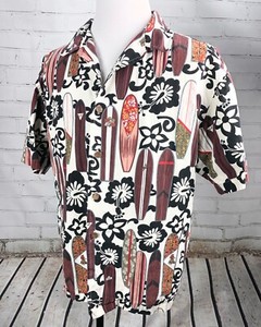 hawaiian vibes surf cotton button xl shirt down