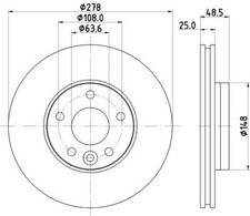 2x Hella 8DD 355 126-561 Bremsscheibe für VOLVO