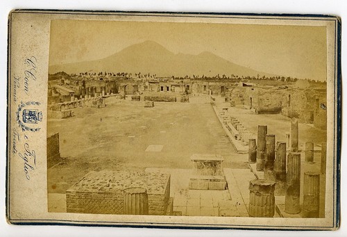 Italy Pompeii Ruins Panorama Old Photo Cabinet Card Coen 1865 - Picture 3 of 3
