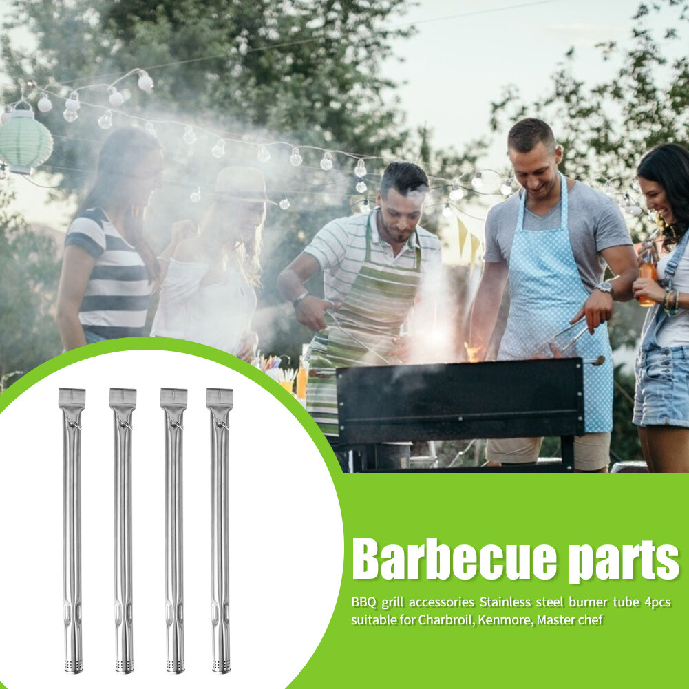 4x BBQ Gas Grill Tube Stainless Steel Burners Pipes Barbecue